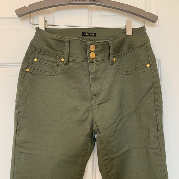 IMAN Pants - IMAN Olive Green straight leg pants